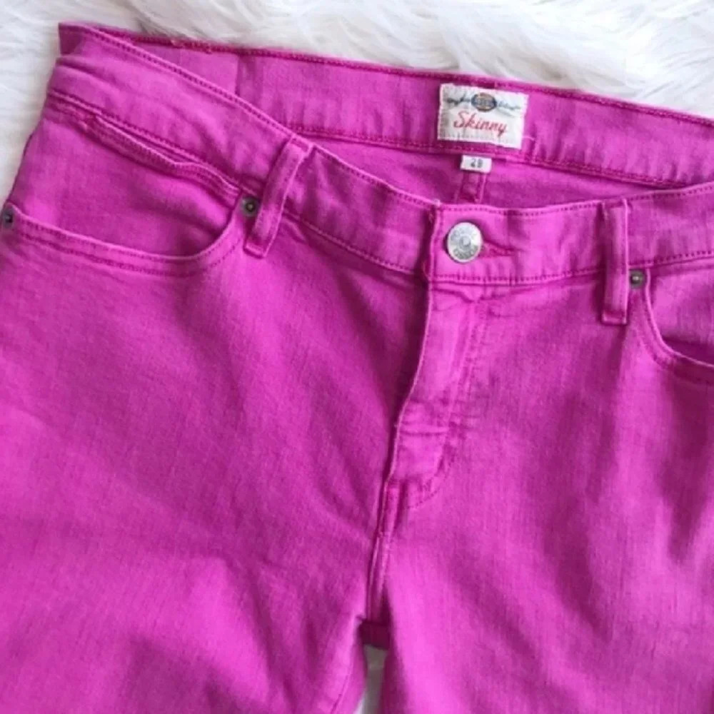 Fossil Skinny Jeans Pink Purple Ankle Crops Pants v6x